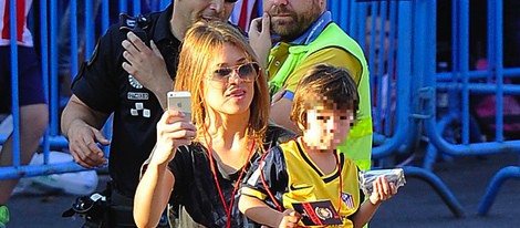 Carla Pereyra en la celebración del título de Liga 2014 del Atlético de Madrid