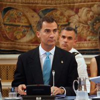 Los Príncipes Felipe y Letizia en la reunión de los Patronatos de la Fundación Príncipe de Asturias