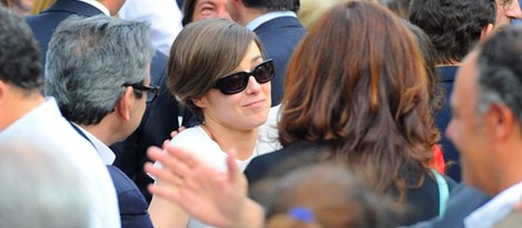 Itziar Ortega en el funeral de su exmarido Darío Barrio