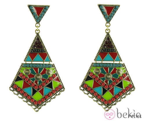 Pendientes geométricos multicolor de Tantrend para verano 2014