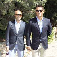 Jesús Vázquez y su marido en el 36 cumpleaños de María Zurita