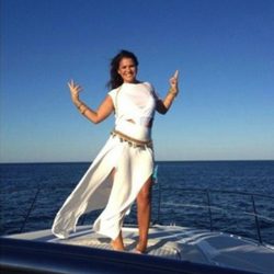 Katia Aveiro durante la grabación de un videoclip en El Algarve