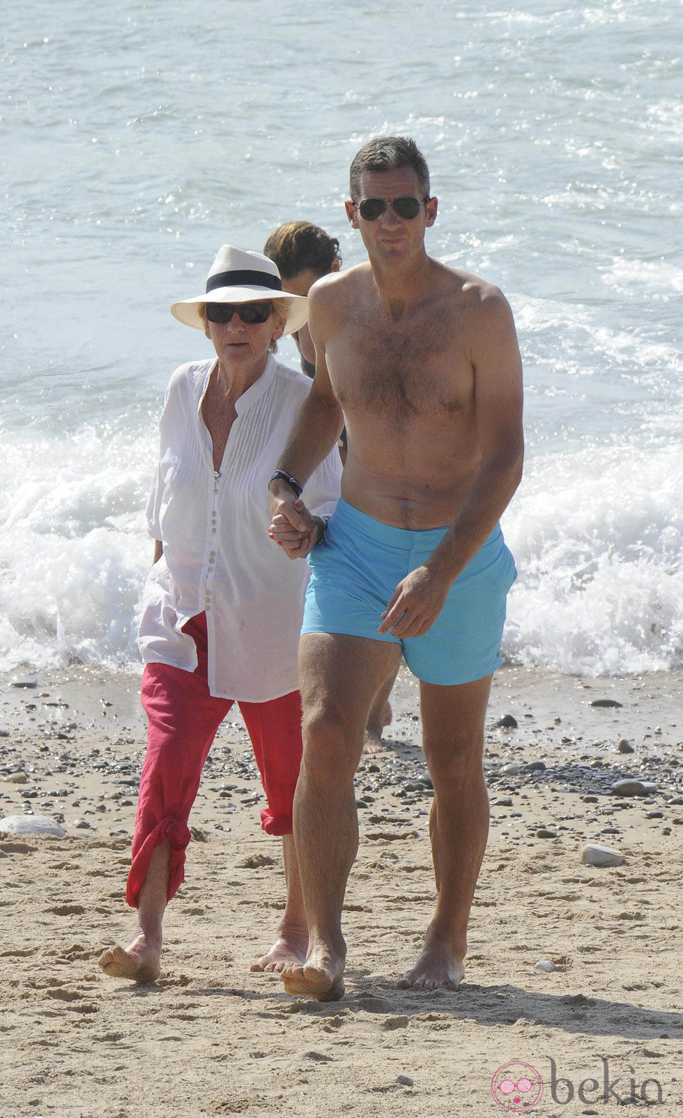 Iñaki Urdangarín con su madre en Bidart