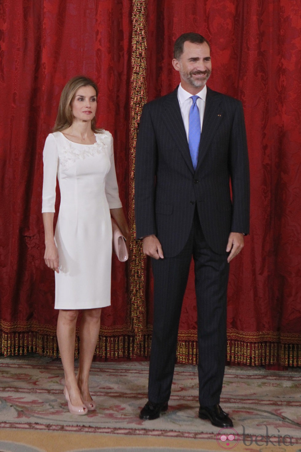 La Reina Letizia y el Rey Felipe VI durante un almuerzo con el presidente de Panamá en el Palacio Real