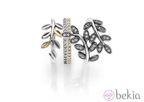 Anillos de plata y oro de la colección 'Hojas de Otoño' para otoño 2014 de Pandora