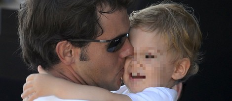 Sergio Álvarez con su hijo Amancio en Barcelona