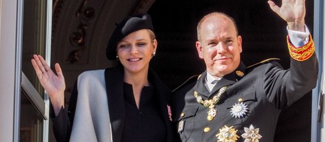 Alberto y Charlene de Mónaco en el Día Nacional de Mónaco 2014