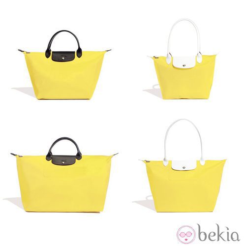 Bolso 'Le Plaige' en tono amarillo con distintos modelos de asas