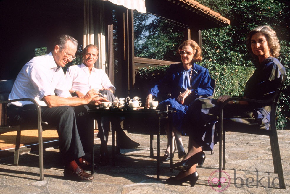 Los Reyes Juan Carlos y Sofía con los Reyes Balduino y Fabiola de Bélgica