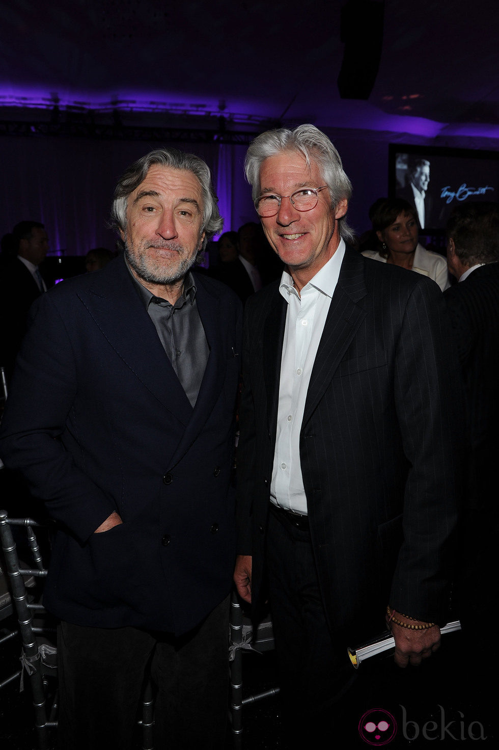 Robert De Niro y Richard Gete en el 85 cumpleaños de Tony Bennett
