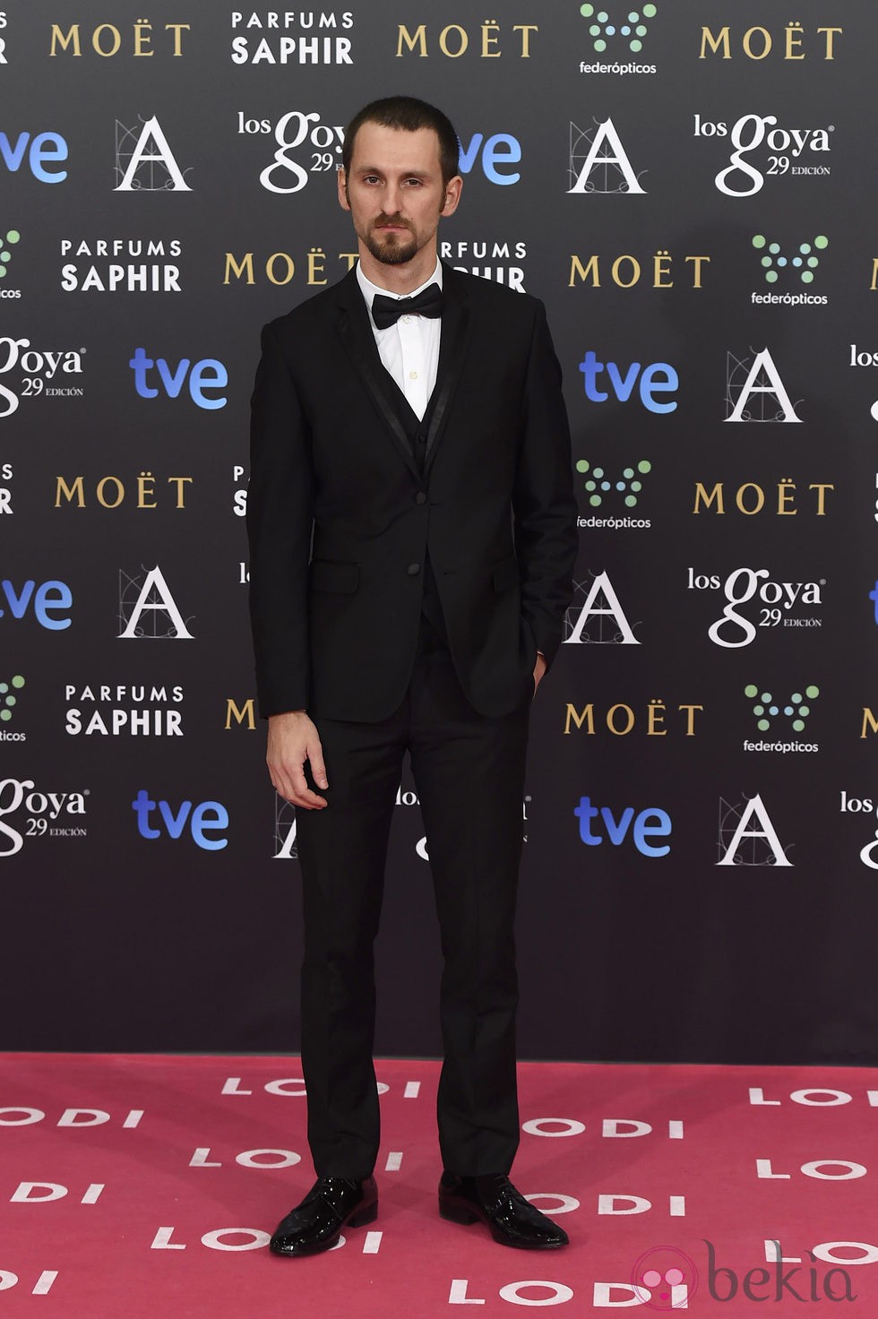Raúl Arévalo en la alfombra roja de los Goya 2015