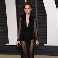 Lily Collins en la fiesta Vanity Fair tras los Oscar 2015