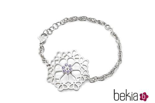 Brazalete en acero con cristales en lila y diamantes naturales de la colección 'Kaleido' de Morellato