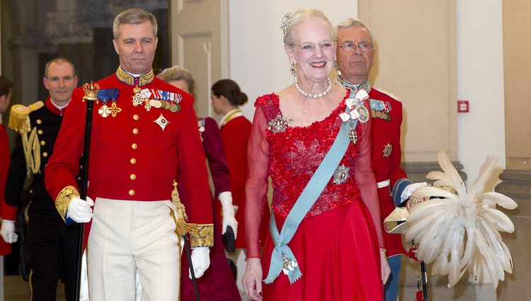 Margarita de Dinamarca en la cena de gala por su 75 cumpleaños