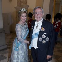 Constantino y Ana María de Grecia en el 75 cumpleaños de Margarita de Dinamarca