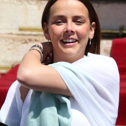 Pauline Ducruet en el bautizo de Jacques y Gabriella de Mónaco