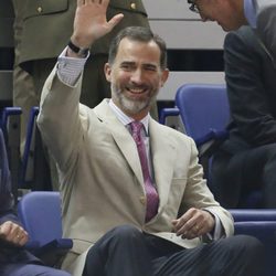 El Rey Felipe en la final de la Euroliga 2015 en el Palacio de los Deportes