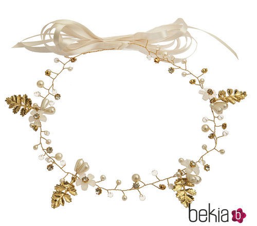 Corona de hojas doradas de la colección 'White & Gold' de Claire's