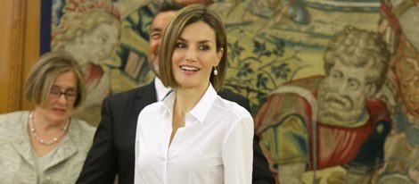 La Reina Letizia en su primera audiencia tras las vacaciones de verano