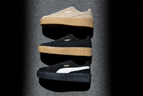 Trío de zapatillas puma beige y negras de la colección 'PUMA BY RIHANNA'