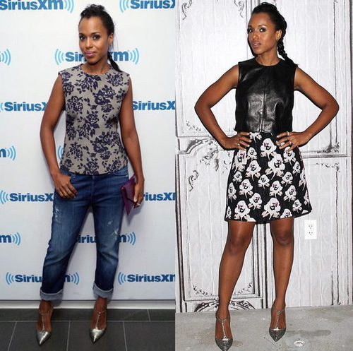 Kerry Washington en dos actos con unos zapatos de Sarah Jessicar Parker