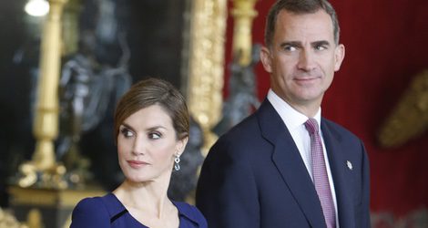 Los Reyes Felipe y Letizia en la recepción del día de la Hispanidad 2015