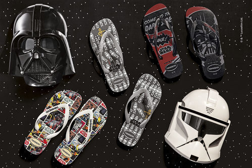 Varios modelos de chanclas de la colección de Havaiana inspirada en Star Wars