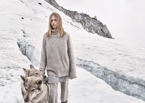 Jersey de cuello alto de punto gris de la colección otoño/invierno 2015/2016 de Mango