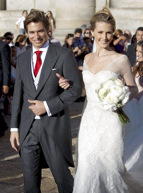 Astrid Klisans con un vestido de Pronovias en su boda con Carlos Baute
