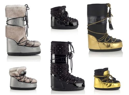Modelos de botas de la colección Moon Boots x Jimmy Choo
