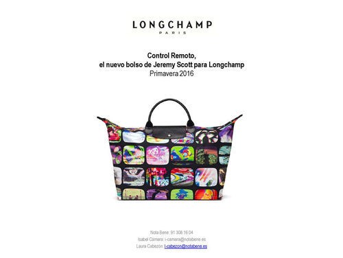 Bolso diseñado por Jeremy Scott para la firma Longchamp para la Primavera 2016