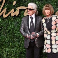 Karl Lagerfeld y Anna Wintour en los British Fashion Awards 2015