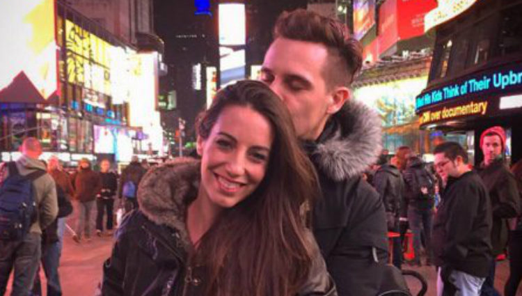 Christian Gálvez junto a su mujer Almudena Cid en Nueva York