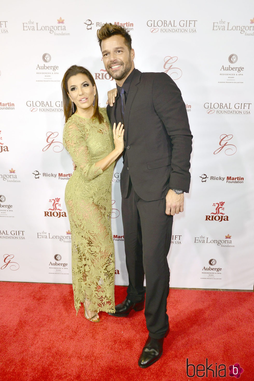 Eva Longoria y Ricky Martin en la Global Gift Gala 2015 de Miami