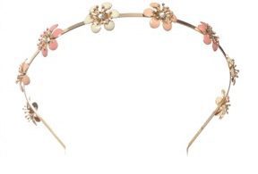 Diadema dorada con flores rosas de Claire's primavera/verano 2016
