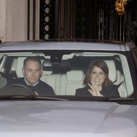 La Princesa Eugenia de York en el almuerzo en Buckingham Palace por la Navidad 2015