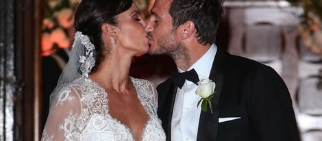 Frank Lampard y Christine Bleakley se besan en su boda