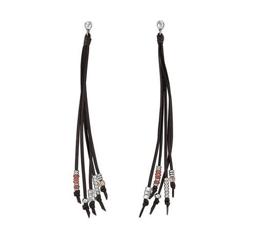 Pendientes largos de cintas de cuero de la colección 'The Darker Side' de Uno de 50