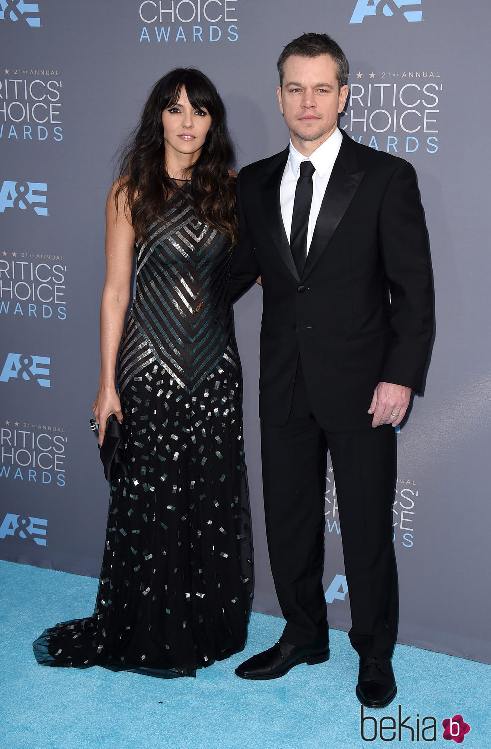 Matt Damon y Luciana Barroso en los Critics' Choice Awards 2016