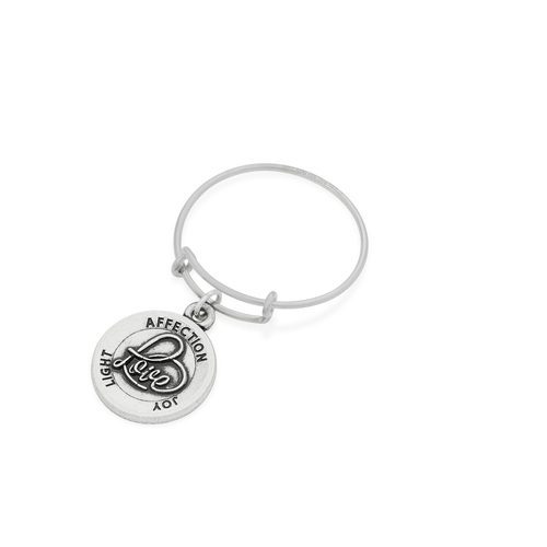 Anillo con charm 'Love' plateado de Alex and Ani