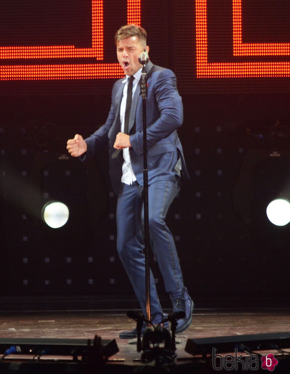 Ricky Martin entregado durante un concierto en Puerto Rico