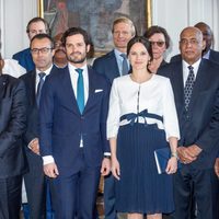 Carlos Felipe de Suecia y Sofia Hellqvist en un acto oficial antes de ser padres