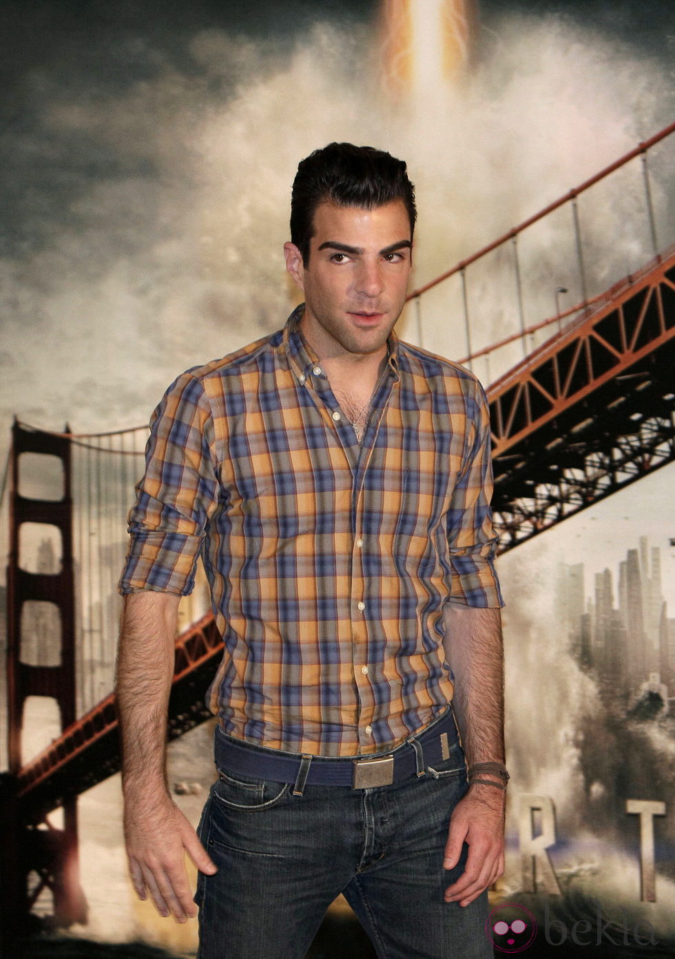 Zachary Quinto en un photocall de 'Star Trek'