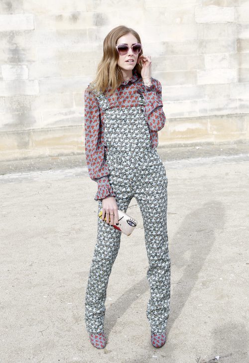 Chiara Ferragni durante el desfile de Elie Saab en en la Paris Fashion Week