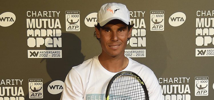 Rafa Nadal en la jornada benéfica previa al Mutua Madrid Open de Tenis