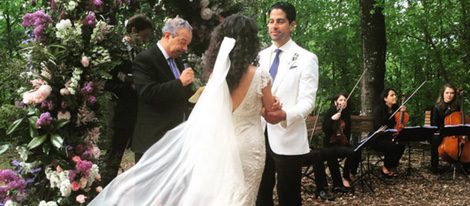 Adan Rodríguez y Grace Gail durante su boda en la toscana italiana