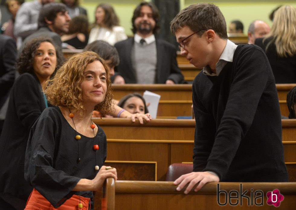 Meritxell Batet con Íñigo Errejón en el Congreso de los Diputados