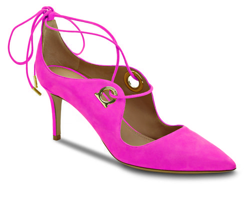 Stilettos rosados en gamuza de la colección otoño 2016 de Salvatore Ferragamo