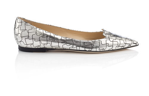 Bailarinas plateadas de la Colección 24/7 iconos de Jimmy Choo