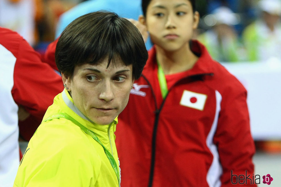 Oksana Chusovitina durante los juegos Asiáticos